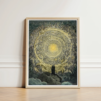 Paradiso Canto 31 - Gustave Dore Art Print / Canvas Framed Celestial Vortex Radiant Yellow Light, Concentric Radiance Prints