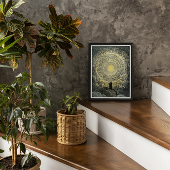 Paradiso Canto 31 - Gustave Dore Art Print, Framed Artwork Radiant Celestial Tunnel Two Figures Landscape