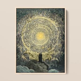 Paradiso Canto 31 - Gustave Dore Framed Canvas, 12x16’’ / 31x41cm / Natural Floating Frame, Framed Print Dante Beatrice Empyrean