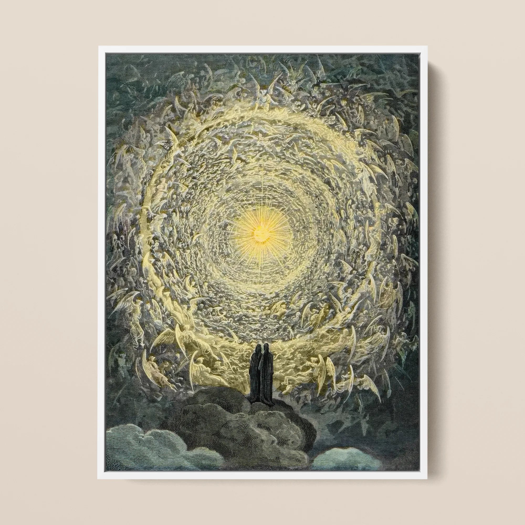 Paradiso Canto 31 - Gustave Dore Framed Canvas, 12x16’’ / 31x41cm / White Floating Frame, Framed Print Gustave Doré’s Empyrean Dante