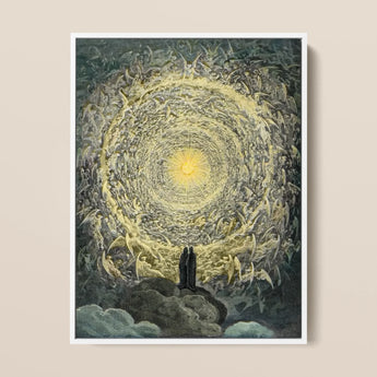 Paradiso Canto 31 - Gustave Dore Framed Canvas, 12x16’’ / 31x41cm / White Floating Frame, Framed Print Gustave Doré’s Empyrean Dante