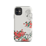 Parrot and Pyrus - Numata Kashu Iphone Case, 11 / Matte, Phone Case Bird Floral Design