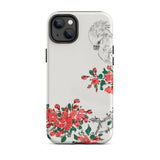 Parrot and Pyrus - Numata Kashu Iphone Case, 14 Plus / Matte, Phone Case Bird Floral Design