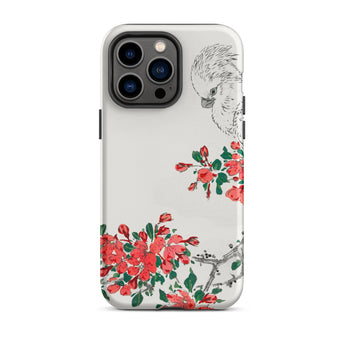 Parrot and Pyrus - Numata Kashu Iphone Case, 14 Pro Max / Matte, Floral Bird-themed Phone Case
