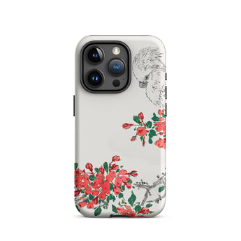 Parrot and Pyrus - Numata Kashu Iphone Case, 15 Pro / Matte, Phone Case Bird Floral Design