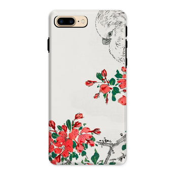 Parrot and Pyrus - Numata Kashu Iphone Case, 8 Plus / Matte, Decorative Iphone Case Floral Design Partial Bird Illustration