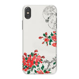 Parrot and Pyrus - Numata Kashu Iphone Case, x / Matte, Phone Case Bird Floral Design