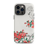 Parrot and Pyrus - Numata Kashu Phone Case Iphone 14 Pro Max / Matte Floral Bird-themed Phone Case Numata Kashu, Feathered Funk Meets