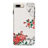 Parrot and Pyrus - Numata Kashu Phone Case Iphone 8 Plus / Matte Decorative Iphone Case Floral Design Partial Bird Illustration Numata
