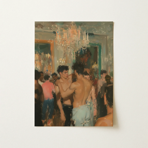 Party Animals - Luxe Vintage Circuit Gays Art Print / Canvas, Bare-chested Silhouettes Dissolve, Luxe Vintage Circuit, Chandelier Dripping