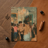 Party Animals - Luxe Vintage Circuit Gays Art Print / Canvas Rectangular Two Shirtless Men Opulent Room Bare-chested Silhouettes Dissolve,