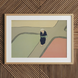 Camino a través de los campos - Impresión de arte de Kamisaka Sekka, 30x20’’ / 76x51cm / Marco natural / Paspartú de 2’’, Pósters impresos y obras de arte visual, Toby