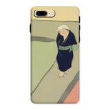 Path Through the Fields - Kamisaka Sekka Iphone Case, 8 Plus / Matte, Phone Case Minimalist Illustration Person Kimono-style Robe Hat