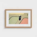 Path Through the Fields - Kamisaka Sekka Art Print / Canvas Minimalist Wooden-framed Stylized Illustration Figure Dark Sekka’s, Visual