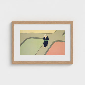 Path Through the Fields - Kamisaka Sekka Art Print / Canvas Minimalist Wooden-framed Stylized Illustration Figure Dark Sekka’s, Visual