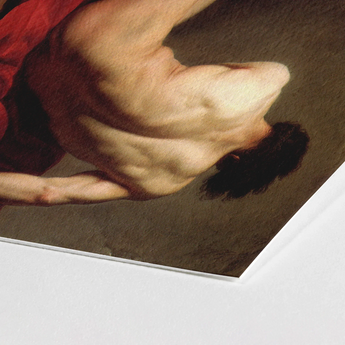 Patroclus - Jacques-louis David Greek Myth Art Print / Canvas Detailed Classical Painting Muscular Nude Torso Dark, Ridge Engraved Prints