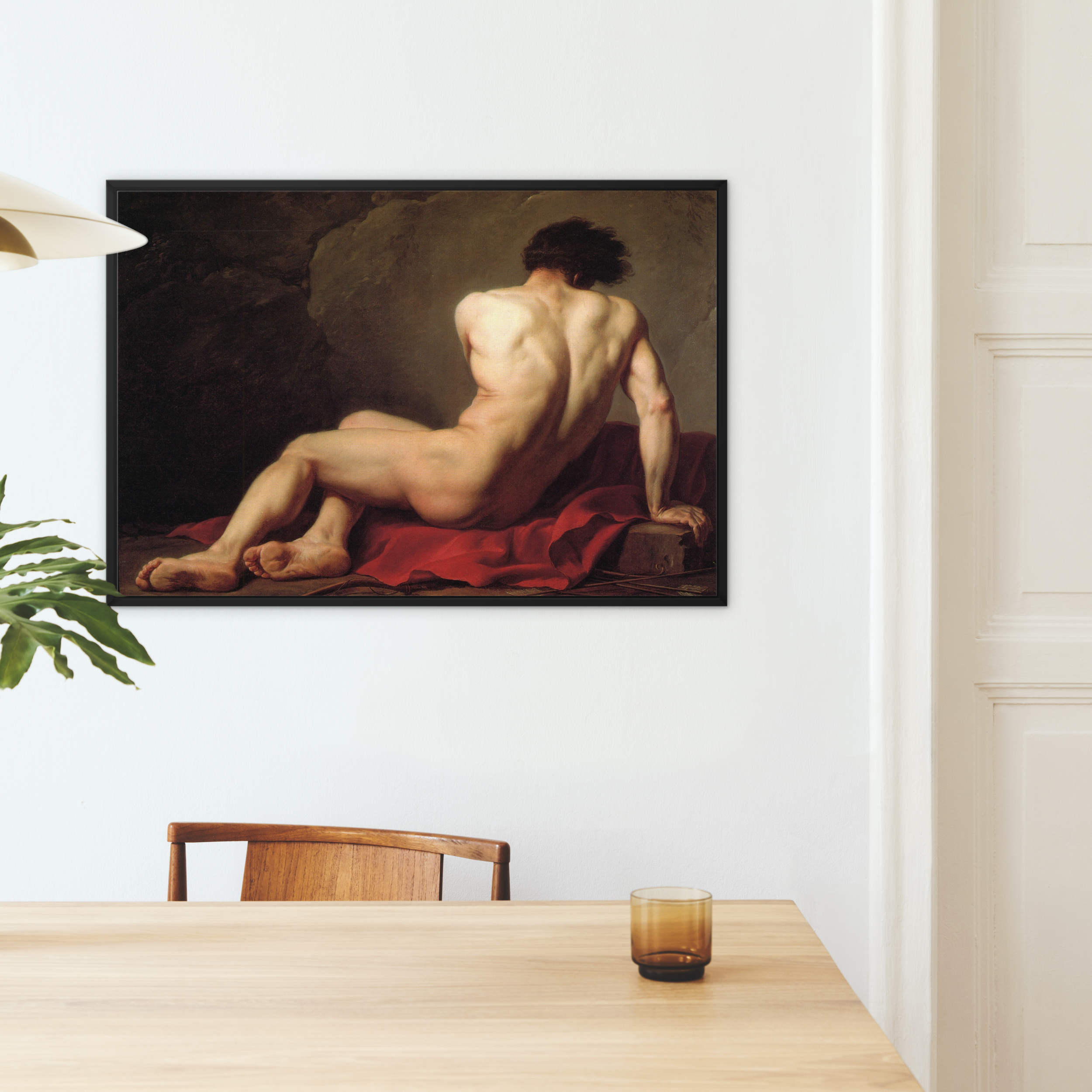 Patroclus - Jacques-louis David Neoclassical Framed Canvas, Framed Nude Male Figure Painting