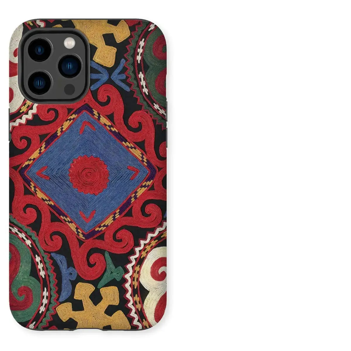 Patterned textile art iPhone case showcasing decorative design for art iPhone enthusiasts