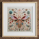 Peachy Queen - Alien Insect Taxonomy Art Print, 12x12’’ / 31x31cm / Natural Frame / 2’’ Matboard, Framed Artwork Intricately Constructed