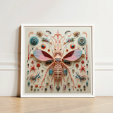 Framed Artwork Central Intricately Detailed Pink Beige Insect Peachy Queen Redefines Xenobiological, Alien Species Taxonomy, Art Print