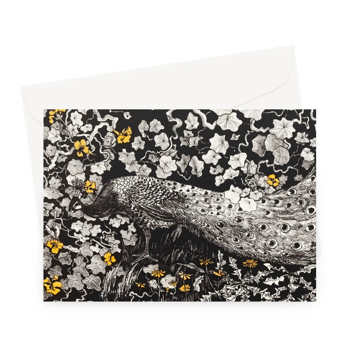 Peacock By Theo Van Hoytema Greeting Card - A5 Landscape / 1 Card - Greeting & Note Cards - Aesthetic Art