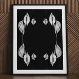 Pearly Whites - Koh Chang Peace Lilies Art Print / Canvas Black-and-white Framed Art Symmetrical Arrangements Peace Lily Flowers Koh Chang
