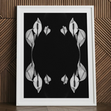 Pearly Whites - Koh Chang Peace Lilies Art Print / Canvas Minimalist Black-and-white Framed Art Print Symmetrical Arrangements White Koh