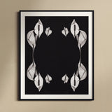 Pearly Whites - Koh Chang Rorschach Lilies Art Print, Black White Photograph Peace Lilies Arranged Symmetrical Mirror