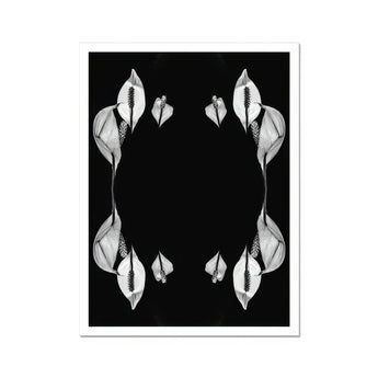 Pearly Whites - Koh Chang Rorschach Lilies Art Print, Peace Lily Flowers Arranged Symmetrical Mirrored Pattern