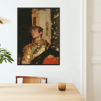 Peeking - Royal Gay Renaissance Art Framed Canvas, Framed Portrait Young Man Regal Attire