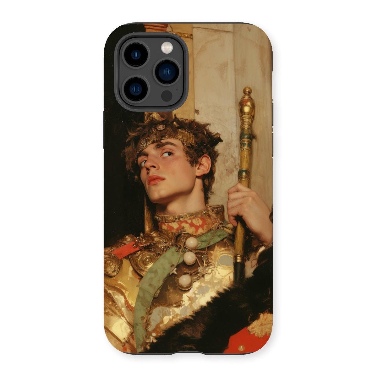 Peeking - Royal Gay Renaissance Art Iphone Case, 14 Pro / Matte, Phone Case Regal Portrait
