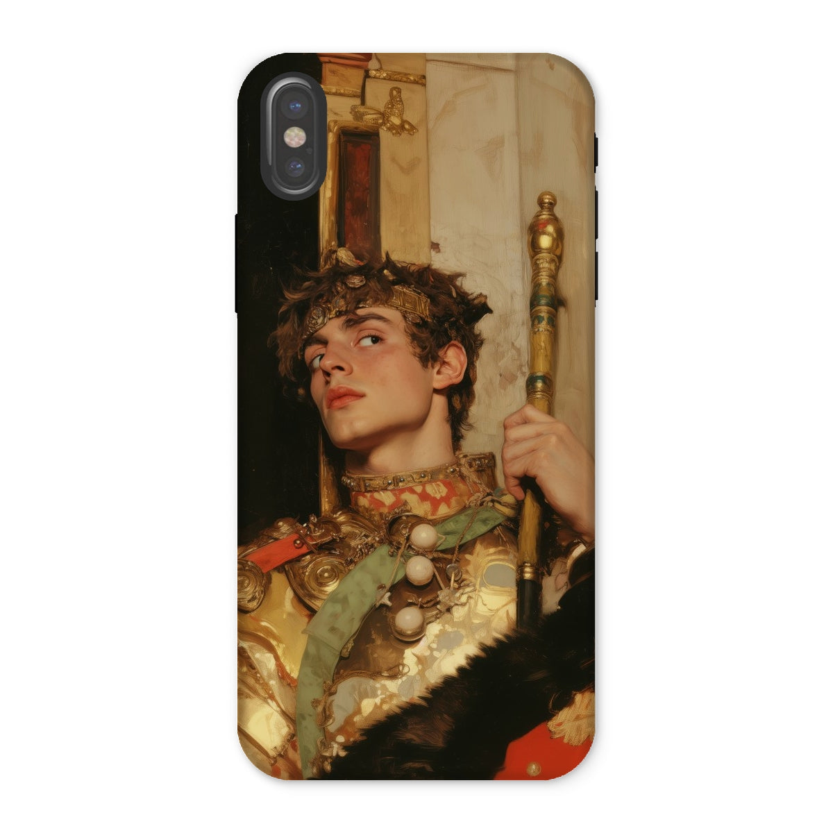 Peeking - Royal Gay Renaissance Art Iphone Case, x / Matte, Phone Case Regal Portrait