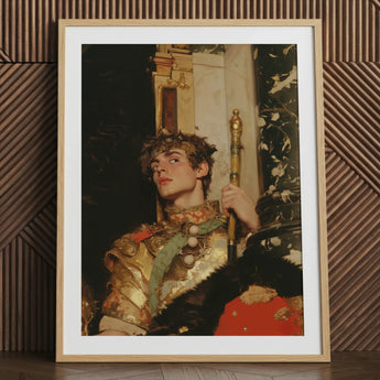 Peeking - Royal Gay Renaissance Art Print, 24x32’’ / 61x81cm / Natural Frame / 2’’ Matboard, Posters Prints & Visual Artwork, Toby Leon