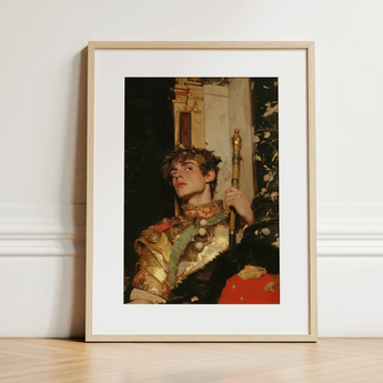 Peeking - Royal Gay Renaissance Art Print / Canvas, 12x16’’ / 31x41cm / Natural Frame / Matboard, Posters Prints & Visual Artwork, Toby Leon