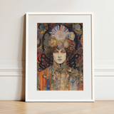 Pepper - Psychedelic Goddess Art Print / Canvas, 12x16’’ / 31x41cm / White Frame / Matboard, Posters Prints & Visual Artwork, Toby Leon
