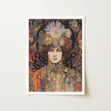 Pepper - Psychedelic Goddess Art Print / Canvas Framed Stylized Portrait Woman Ornate Colorful Realms Untold, Cosmic Empress, Prints