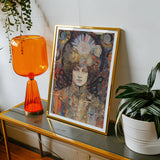 Pepper - Psychedelic Goddess Art Print, Framed Colorful Portrait Artwork Ethereal Cosmic Theme