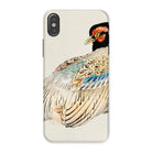Peregrine Falcon Kōno Bairei Kacho e Iphone Case, x / Matte, Phone Case Detailed Illustration Pheasant Colorful Plumage