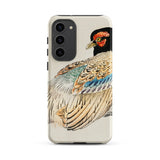 Peregrine Falcon - Kono Bairei Kacho-e Phone Case Beige Phone Case Detailed Illustration Pheasant Black Head Peregrine Falcon, Kōno