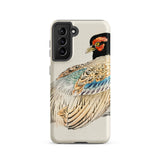 Peregrine Falcon - Kōno Bairei Kacho-e Samsung Case, Galaxy S21 / Matte, White Smartphone Case Colorful Pheasant Illustration