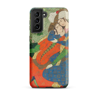 Persian Man and Woman in Love Samsung Case, Galaxy S21 Plus / Matte, Smartphone Case Classical Persian Miniature Painting Two Figures