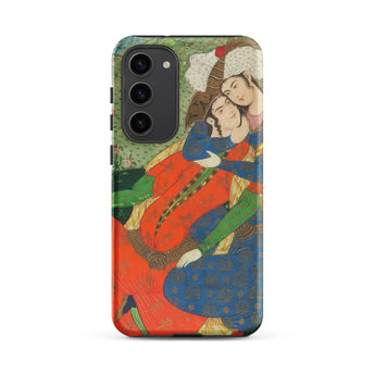 Persian Man and Woman in Love Samsung Case, Galaxy S23 Plus / Matte, Smartphone Case Persian Miniature Painting Couple