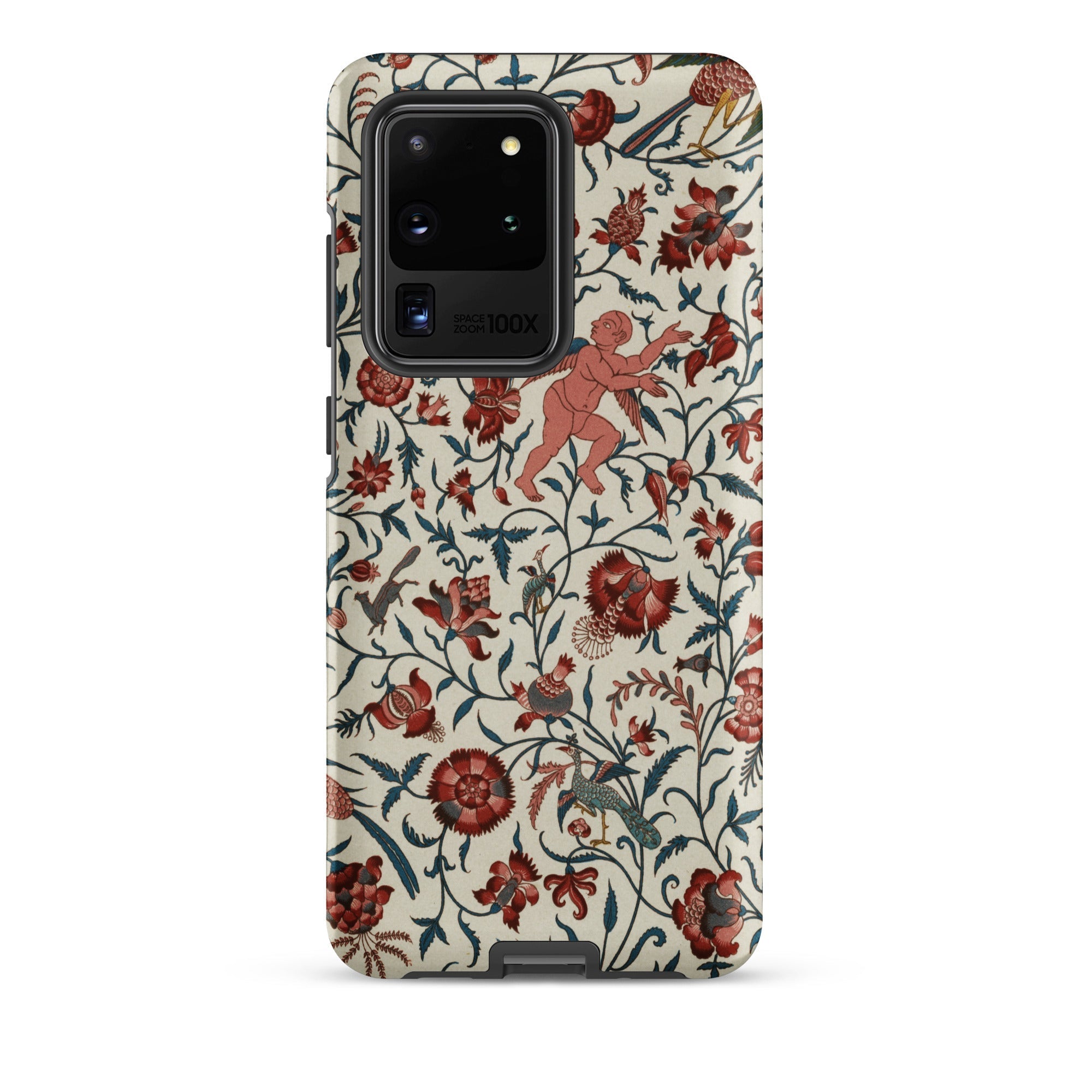 Persian Pattern Auguste Racinet Islamic Samsung Case, Galaxy S20 Ultra / Matte, Smartphone Cream Colored Case Red Floral Green Vine Pattern