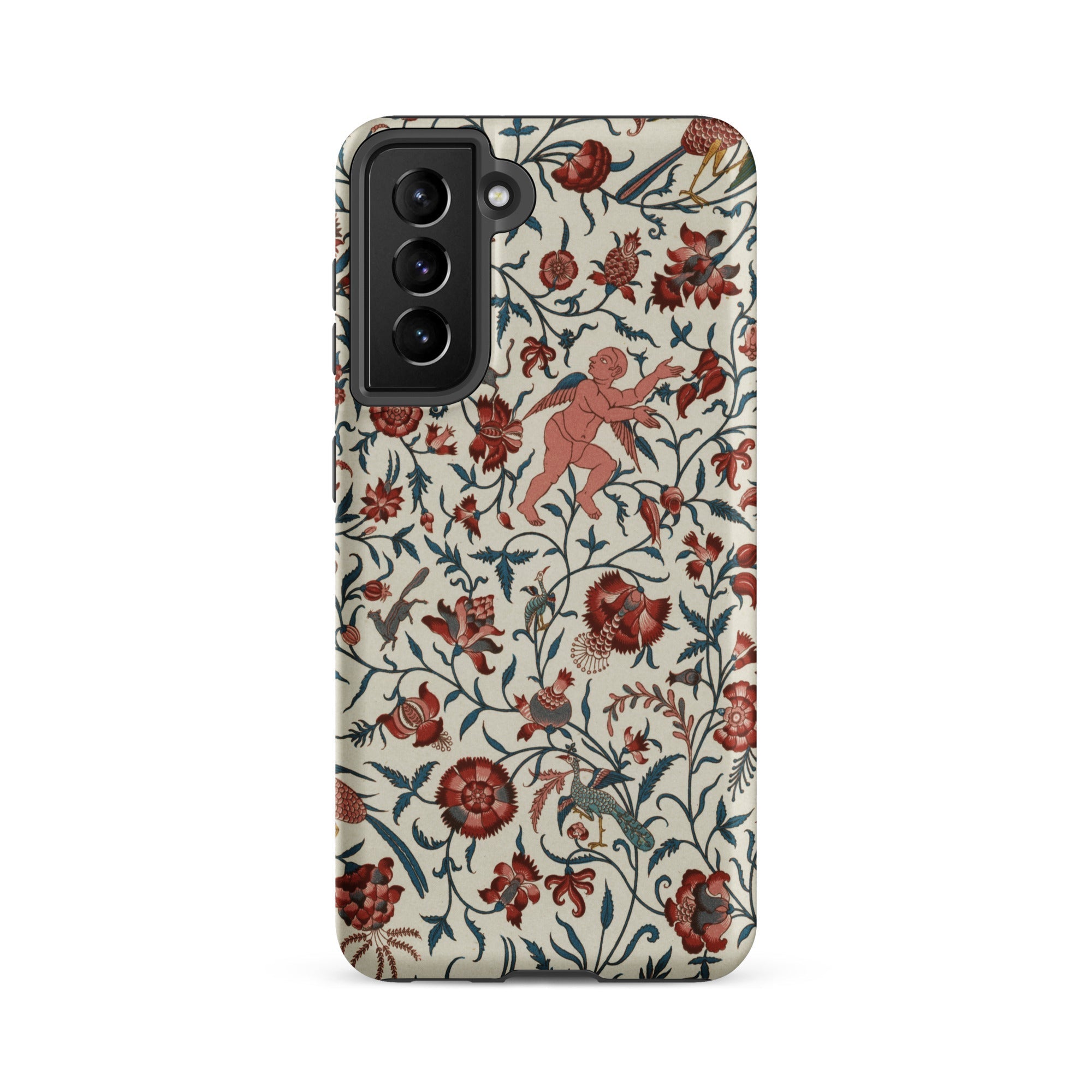 Persian Pattern Auguste Racinet Islamic Samsung Case, Galaxy S21 Fe / Matte, White Smartphone Case Floral Pattern Red Green Blue
