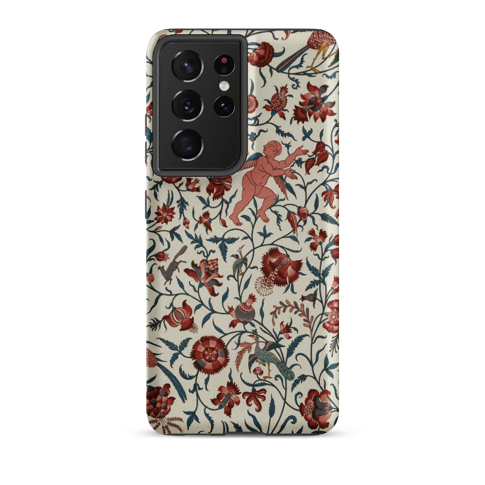 Persian Pattern Auguste Racinet Islamic Samsung Case, Galaxy S21 Ultra / Matte, White Smartphone Case Red Green Blue Floral Pattern