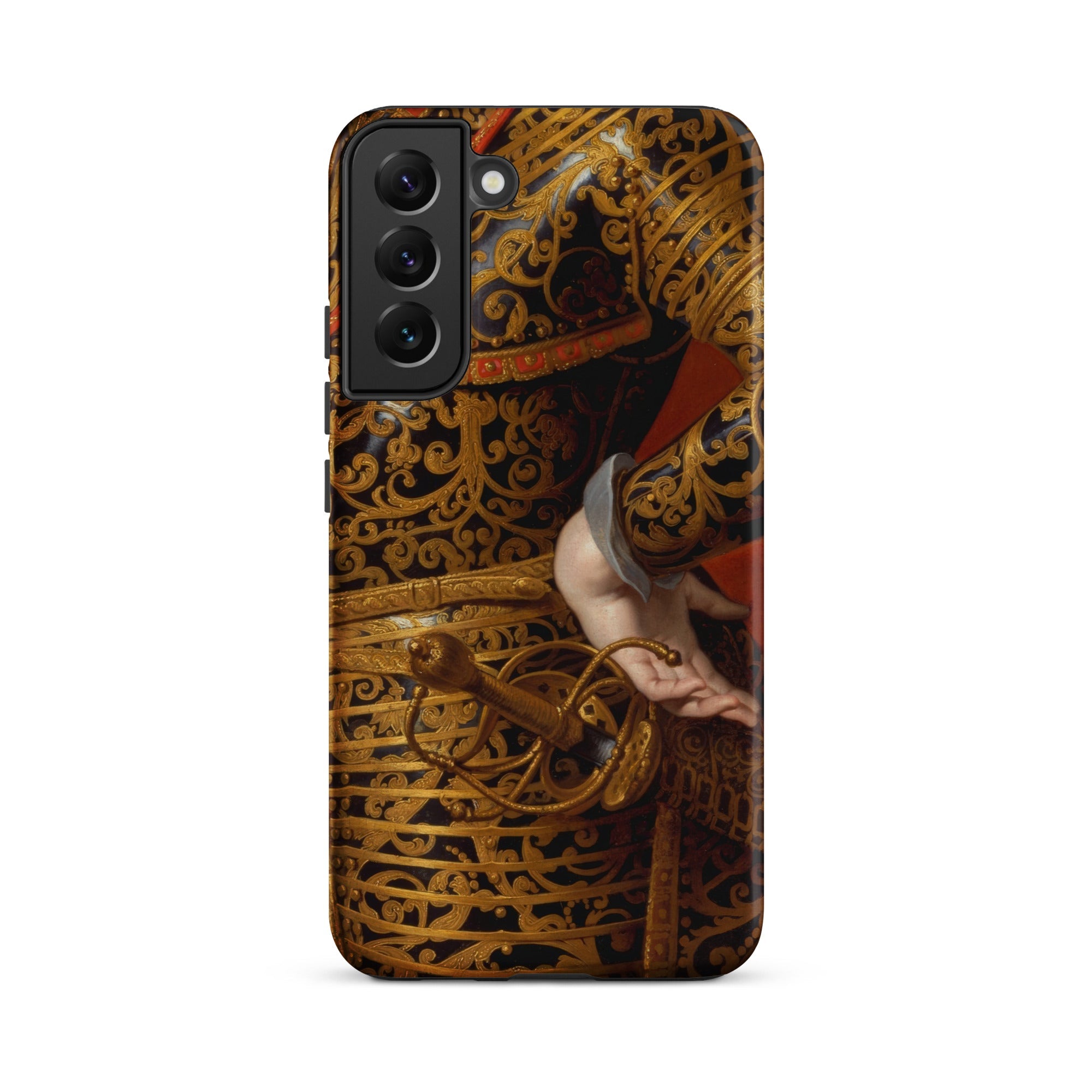 Philip Iv in Parade Armor Gaspar De Crayer Samsung Case, Galaxy S22 Plus / Matte, Phone Case Classical Painting Person Ornate Gold Black