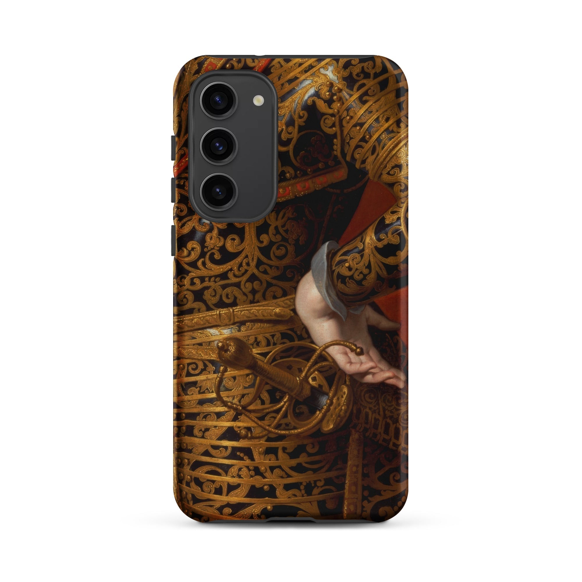 Philip Iv in Parade Armor Gaspar De Crayer Samsung Case, Galaxy S23 Plus / Matte, Smartphone Case Historical Painting Gold Black Intricate