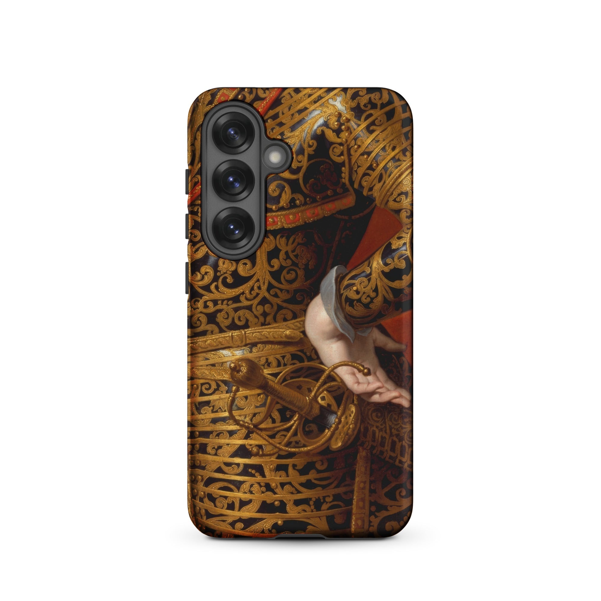 Philip Iv in Parade Armor Gaspar De Crayer Samsung Case, Galaxy S25 / Matte, Smartphone Case Baroque Style Painting Intricate Gold Patterns
