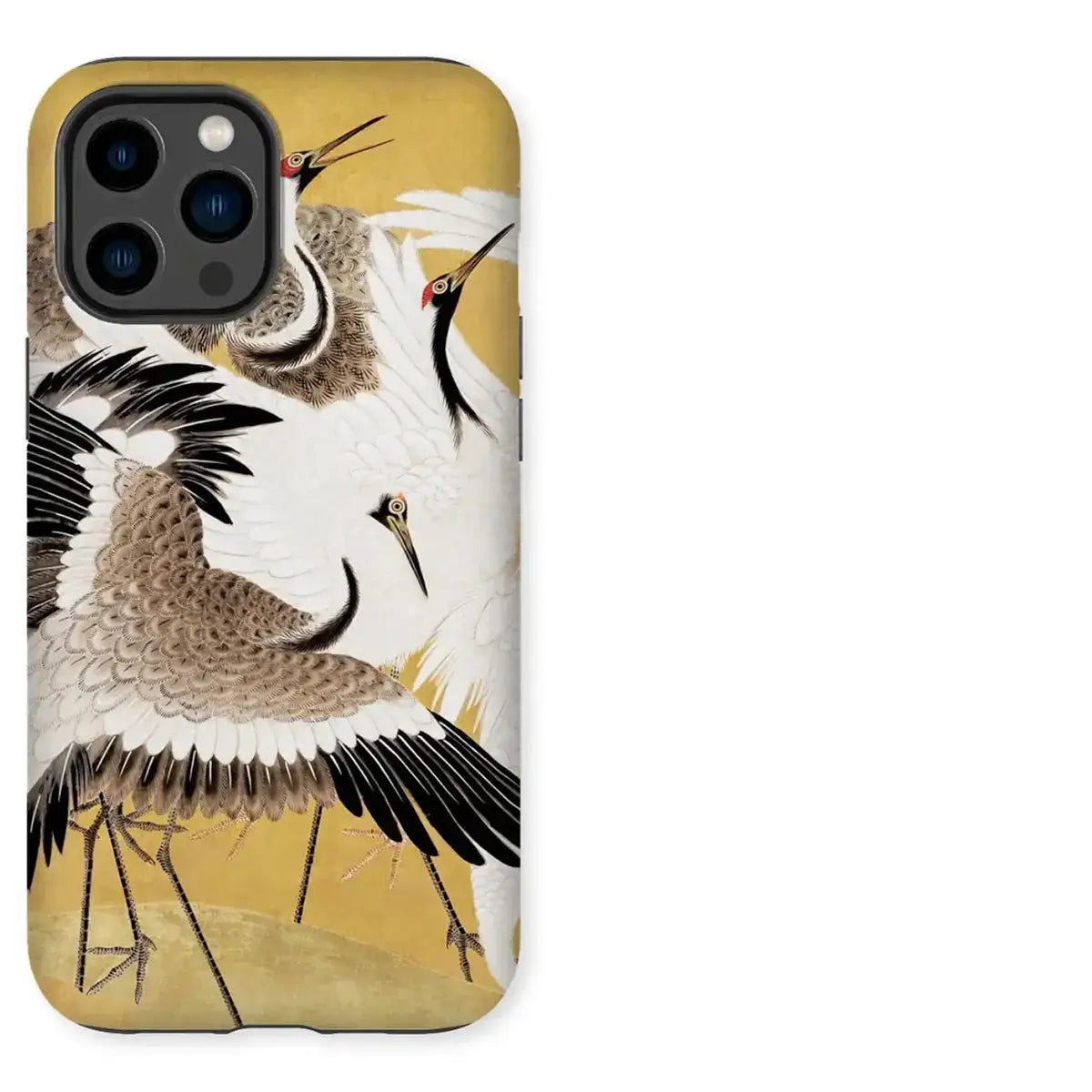 Phone case with crane illustration showcasing unique art iphone cases in Bird iPhone Cases article