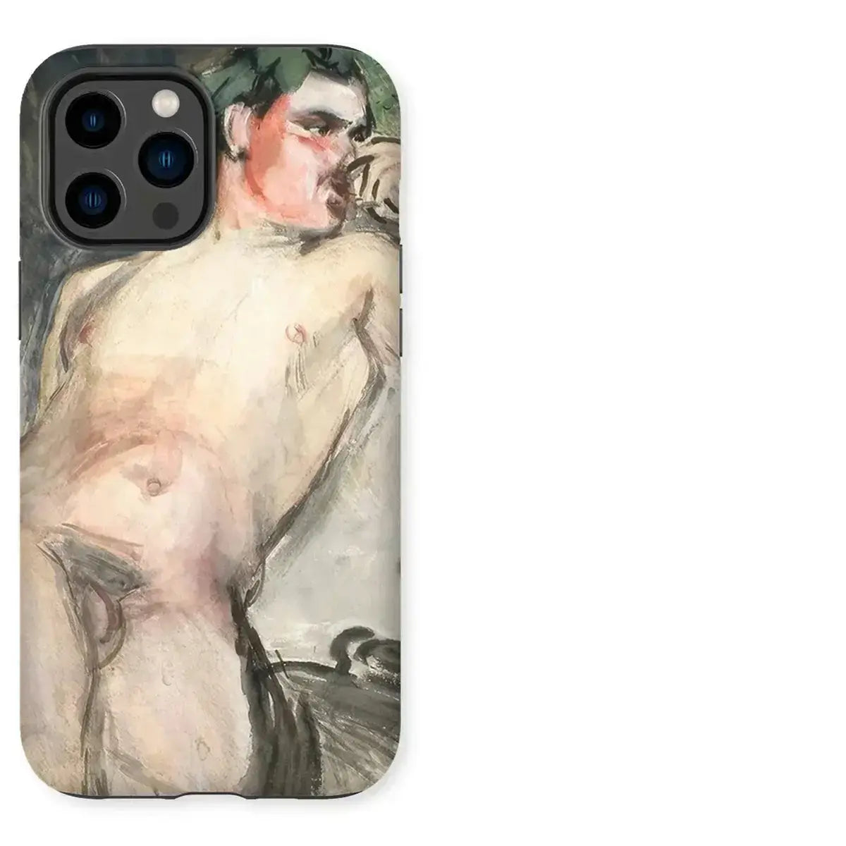 Male nude iPhone case featuring art-inspired nude male figure for art history nerds